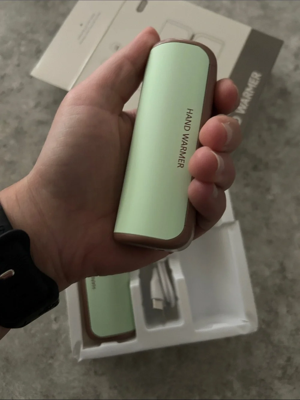 Portable Magnetic Hand Warmers - Mint & Brown